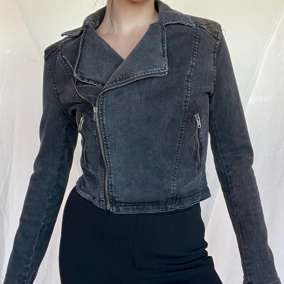 Silence + Noise Grey Washed Denim Moto Jacket Sz
XS - Picture 4 of 4